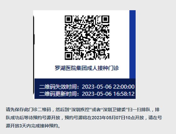 深圳罗湖区九价HPV疫苗门诊排队二维码（持续更新）