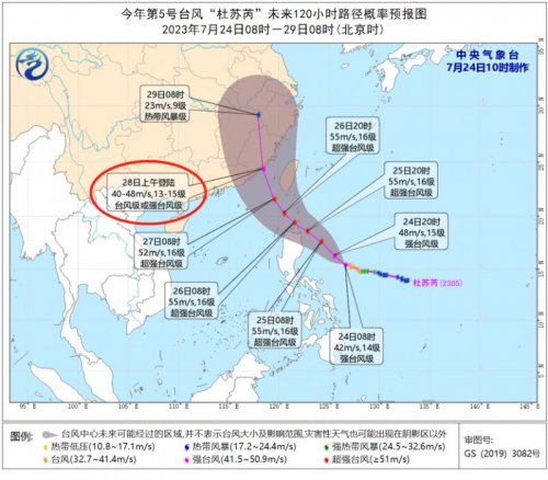 2023年台风杜苏芮预计何时登陆？