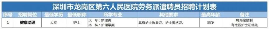 2023年深圳市龙岗区第六人民医院招聘工作人员