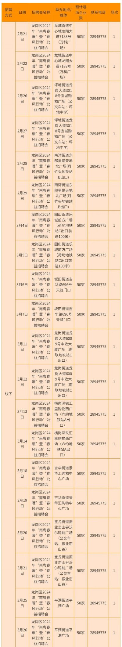 深圳2024招聘会时间表及报名入口